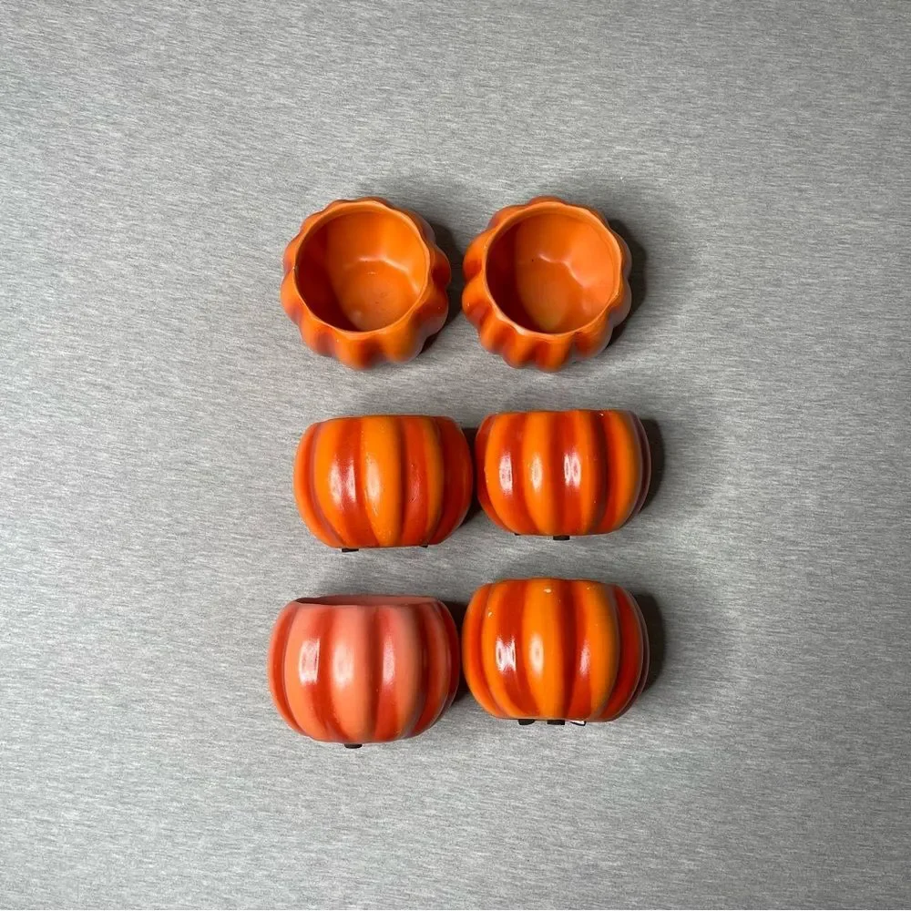 Target Orange 4” Round Pumpkin Ceramic Planter Pot 6 PCS. Set